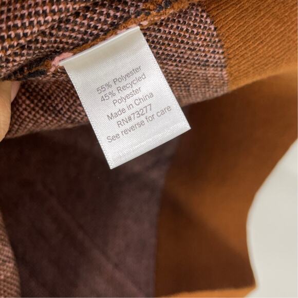 Nine West Womens Chevron Half Zip Sweater Brown Pink XL Striped Knit Pullover - Picture 7 of 9